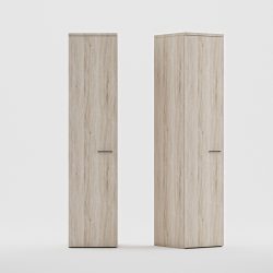 "wooden door cabinet ,top melamine laminated 25mm PVC edged,doors , sides & shelves melamine paper 18mm.
Unit size:45x47x198cm."