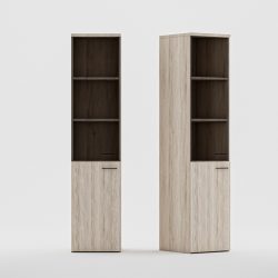 "Filing cupboard wooden and glass doors WITH aluminum frame ,top melamine laminated 25mm PVC edged .doors , sides & shelves melamine paper 18mm.
Unit size:45x47x198cm."